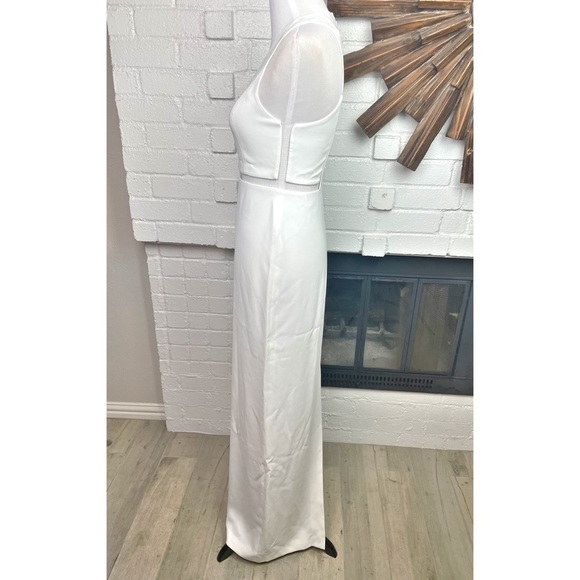 NWT Alexander Wang White V Neck Gown With Fishing Line Detail - Picture 8 of 15